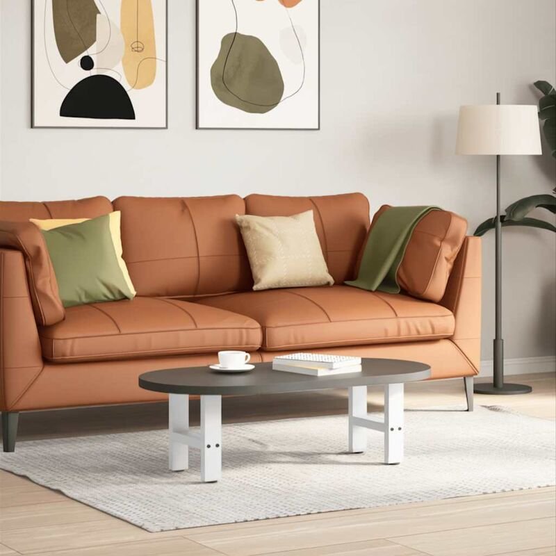 Couchtischbeine Weiß 2 Stk. 30x(30-31) cm Stahl Vidaxl