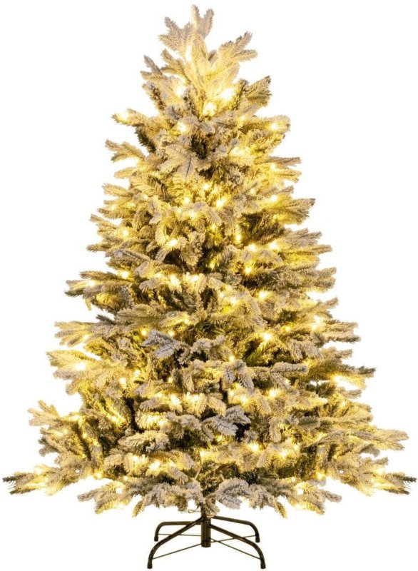 Northix - 135 cm kunstlicher weihnachtsbaum mit schnee 688 gemischten zweigspitzen tannenbaum