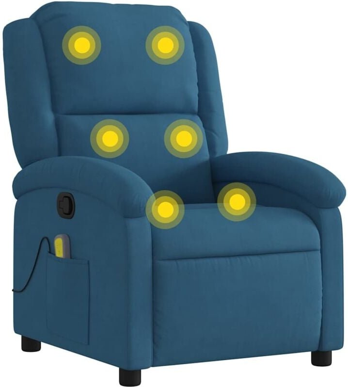 Massagesessel Blau Samt - Vidaxl