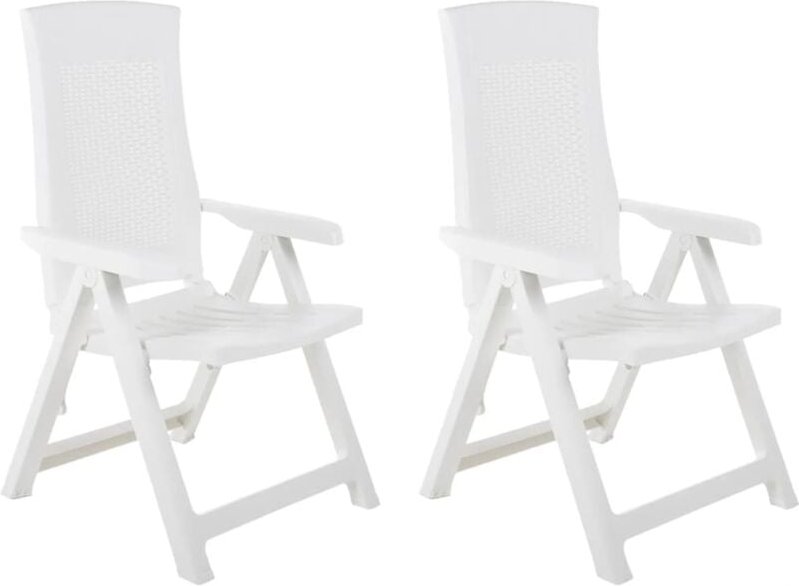 Vidaxl - Verstellbare Gartenstühle 2 Stk. Kunststoff Weiß