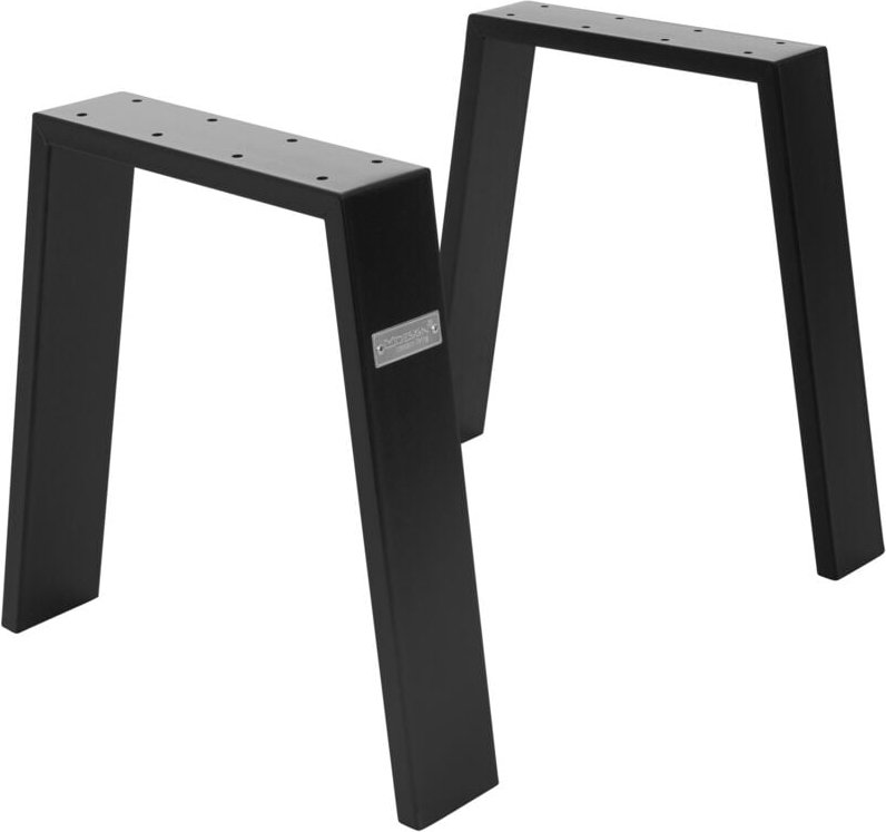 Ml-design - 2er Set Tischbeine Loft 44x42 cm, Schwarz, Profil 8x2 cm, Stahl, Industriedesign, U-Form, Metall Tischgestel...