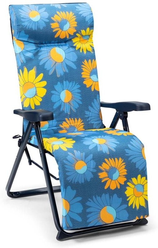 Solenny - Gartenliegestuhl Verstellbar Gepolstert 86x62x114 cm 6 Positionen mit Anatomischer Kopfstütze