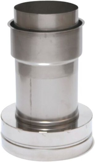 Astec Edelstahlschornstein Verbindungskupplung mit Wandfutter DW/EW Doppelwandig DN113-300 8501-200