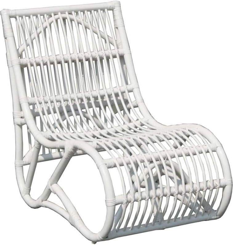 Chillvert - Sessel aus Natur-Rattan Parma 61x94x85 cm Weiß ohne Armlehnen