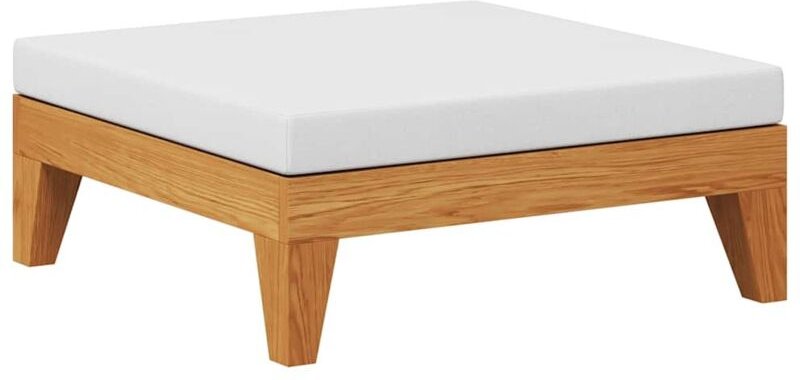 Vidaxl - Modular-Fußhocker mit Cremeweißen Kissen Akazie Massivholz