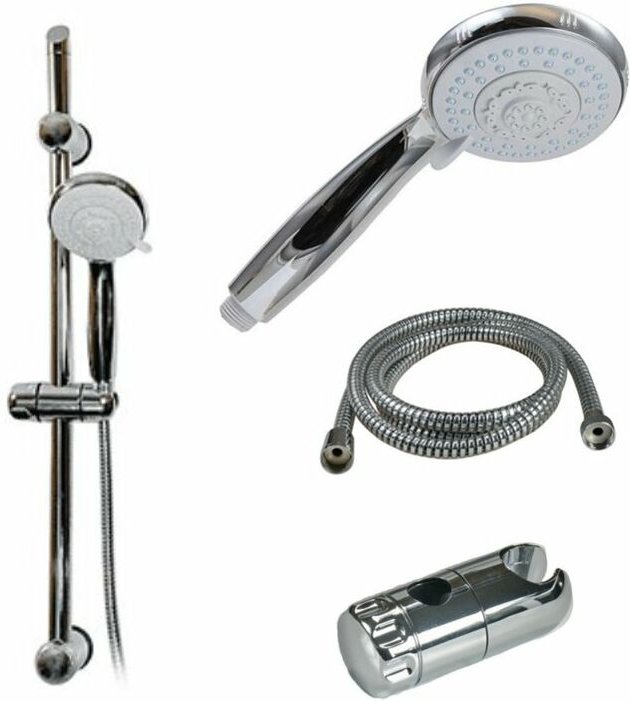 Nie Wieder Bohren - Brausegarnitur omega, Wandstange 950mm, Bohrloch variabel