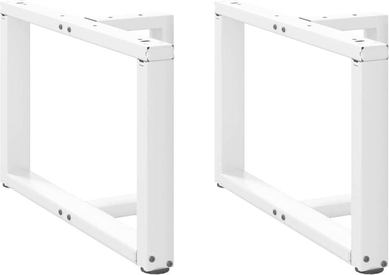 Couchtischbeine T-Form 2 Stk. Weiß 60x25x(42-43) cm Stahl Vidaxl