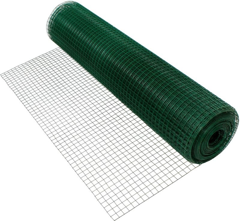 ECD Germany Volierendraht Drahtgitter 1mx25m Maschenmaße 25x25mm Drahtstärke 0,9mm Grün Stahl verzinkt Maschendraht 4-Ec...