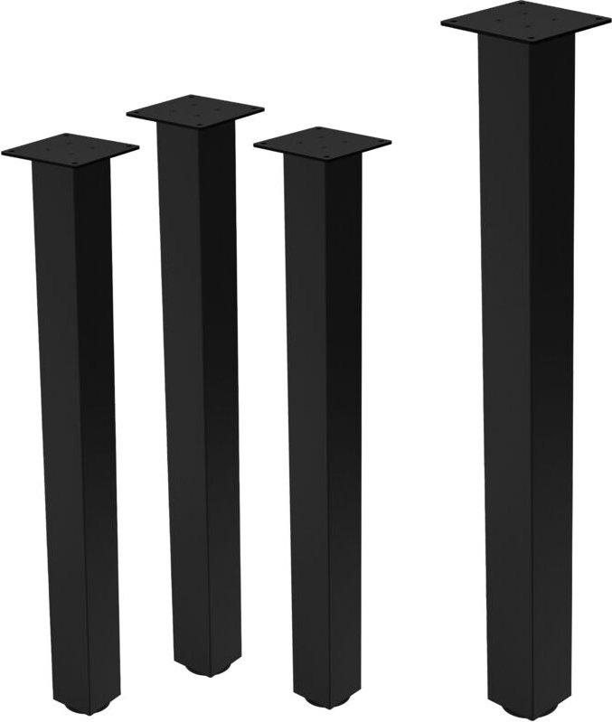 Ml-design - 4er Set Tischbeine I-Design 90 cm, Schwarz glänzend, Stahl pulverbeschichtet, eckig, Profil 8x8 cm, Höhenver...