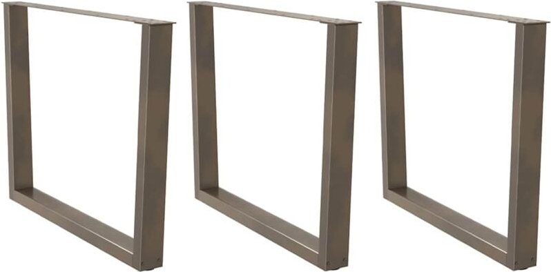 Esstischbeine V-Form 3 Stück Naturstahl 100x(72-73,3) cm Stahl Vidaxl