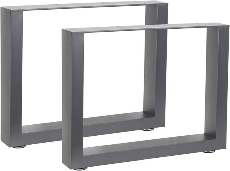 2er Set Tischgestell Grau 64x43 cm Tischuntergestell Tischkufen Tischbeine Stahl