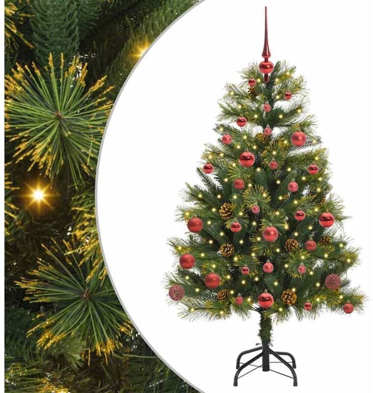 Künstlicher klappbarer Weihnachtsbaum mit Tannenzapfen 150 cm vidaXL