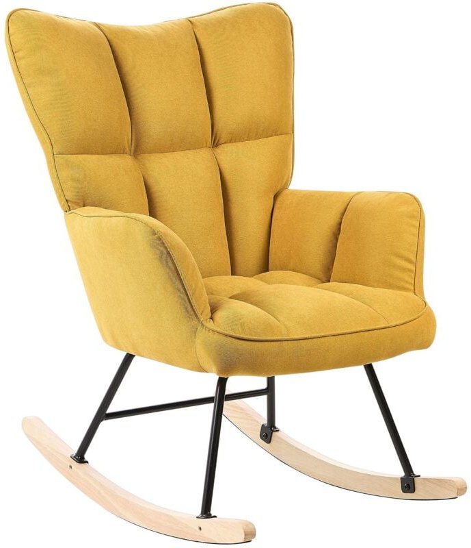 Schaukelsessel OULU Stoff Gelb