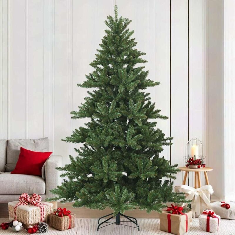 Künstlicher klappbarer Weihnachtsbaum Grün 210 cm PVC, Stahl vidaXL