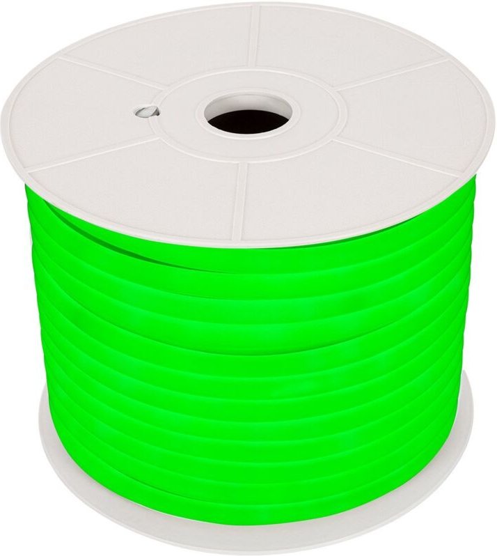 LED-Streifenrolle Neon Dimmbar 220V 50m Grün Halbrund 180° 7.5W/m Schnitt 100cm IP67 Grün