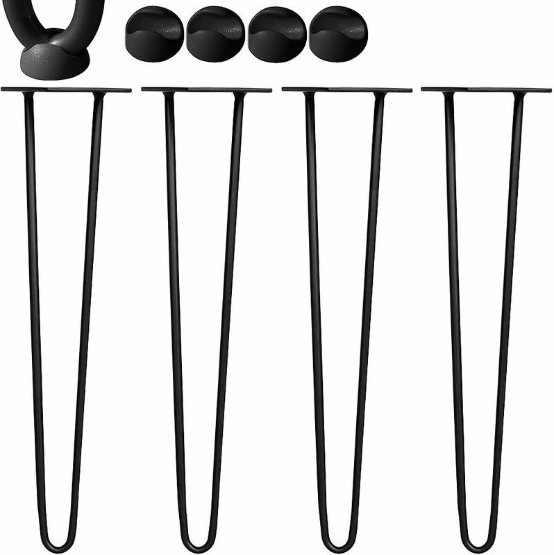 Melko - 4x Hairpin Legs 71CM Tischbeine Schwarz Haarnadelbeine Stahl Tischgestell