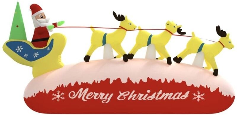 Aufblasbarer Weihnachtsmann mit Rentieren led 145 cm - Vidaxl
