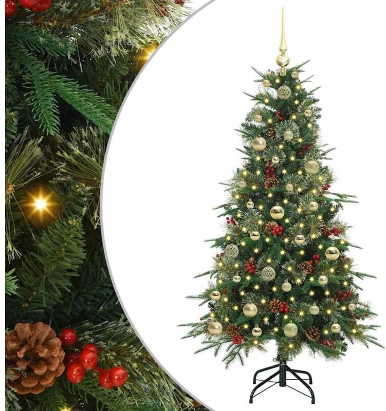 Künstlicher klappbarer Weihnachtsbaum Grün 150 cm PE und PVC vidaXL