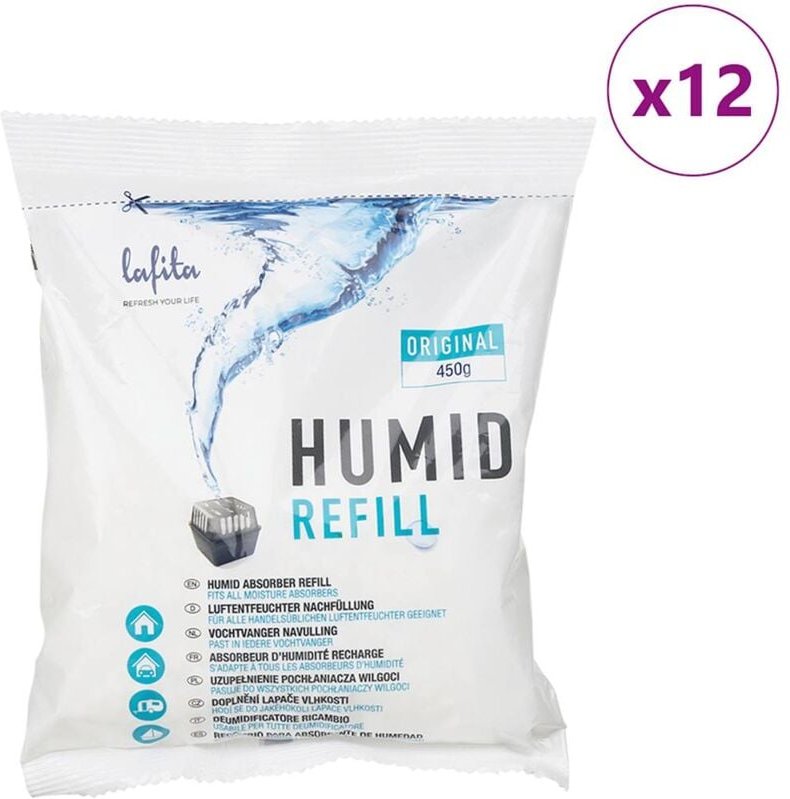 Nachfüllung für Luftentfeuchter 12 Stk. 450 g Vidaxl