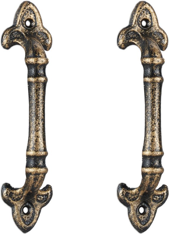 8 x Möbelgriff Vintage, Türgriffe antik für Schränke, Schubladen, Schiebetüren, Gusseisen, Schrankgriffe, 20 cm, bronze