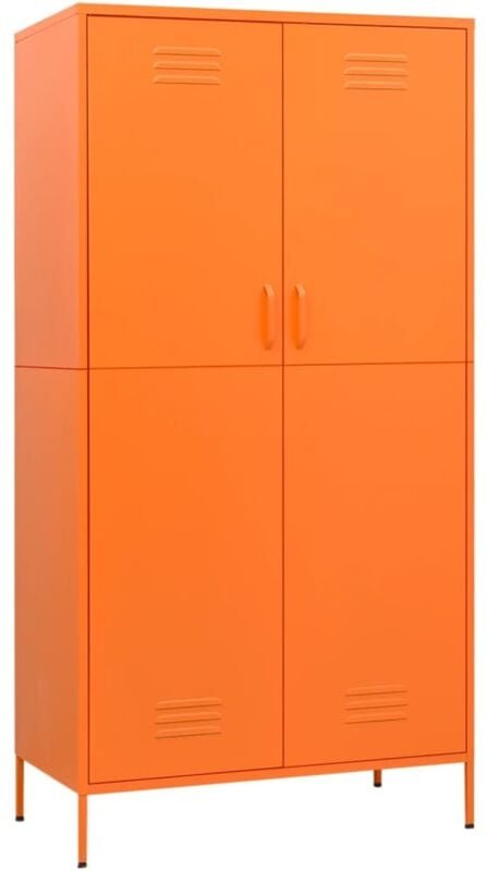 Kleiderschrank Orange 90x50x180 cm Stahl - Vidaxl