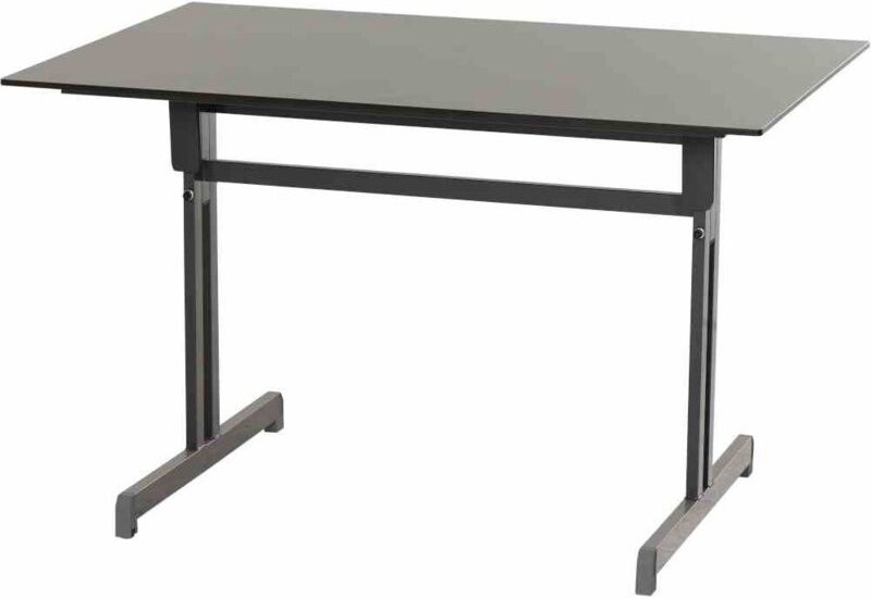 Gastrotisch 120x80 cm, anthrazit/anthrazit Gestell aus Stahl in anthrazit, Tischplatte aus Compac Plus in anthrazit