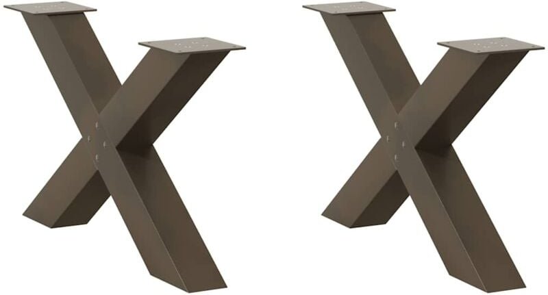 Couchtischbeine X-Form 2 Stk. Naturstahl 70x(42-43) cm Stahl Vidaxl