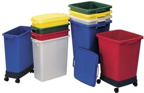 Abfall- u.Wertstoffsammler 60l H590xB285xT555mm pe grau graf