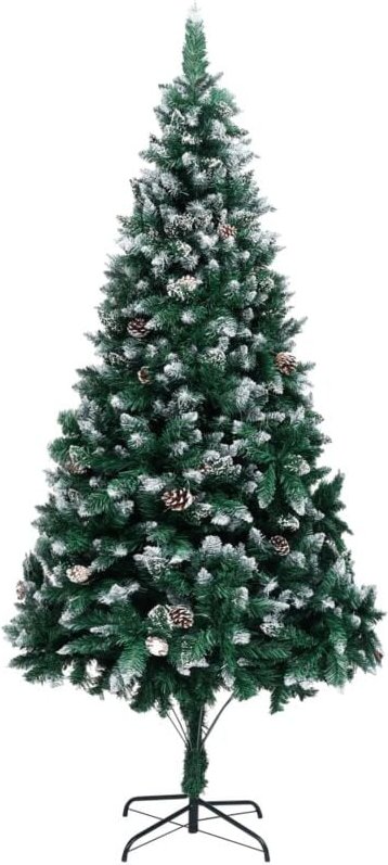 Künstlicher Weihnachtsbaum mit Zapfen und Schnee 210 cm vidaXL