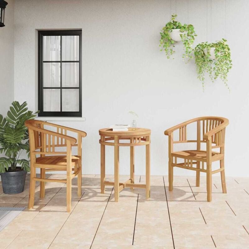Vidaxl - Gartenstühle 2 pcs Braun 63 x 58 x 89 cm Teak-Massivholz