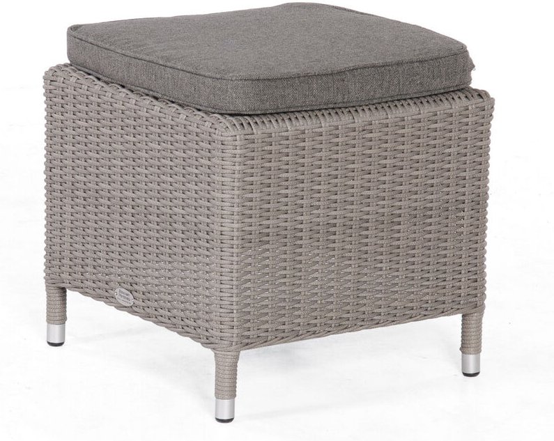 Sonnenpartner - Garten-Fußhocker Solares Aluminium mit Polyrattan stone-grey Hocker