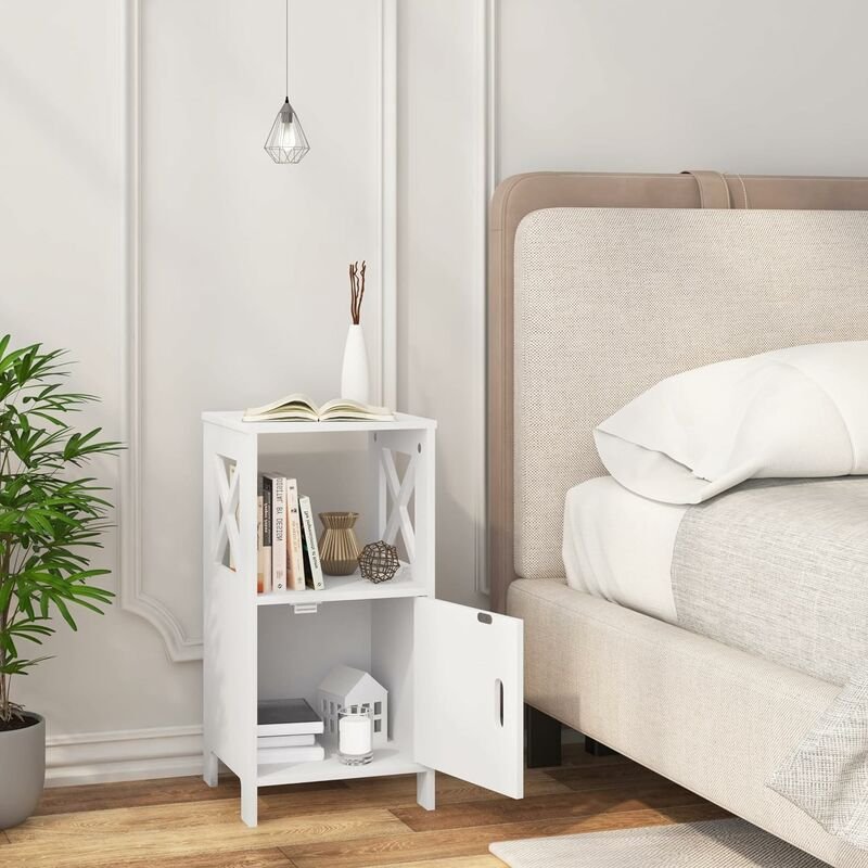 1x Nachttisch, Nachtschrank Beistelltisch Sofatisch mit Ablage, Schlafzimmer, Wohnzimmer, 30x60x30 cm - Woltu