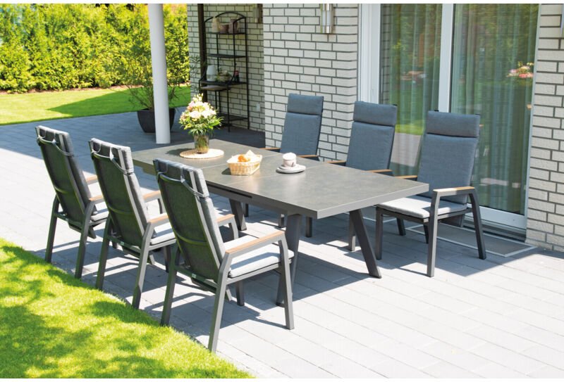 Sonnenpartner PRESTIGE Lift-Ausziehtisch Gartentisch ausziehbar Keramik-Tischplatte