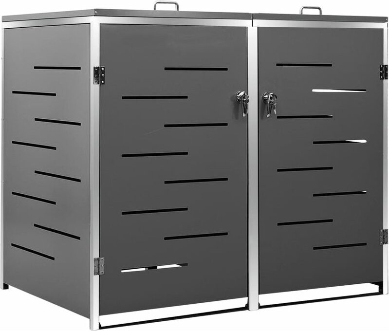 Mülltonnenbox für 2 Tonnen 138x77,5x112,5 cm Edelstahl - Vidaxl