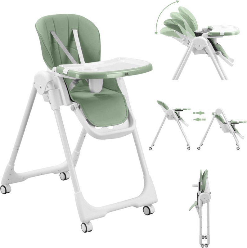 Design Kinderhochstuhl aus Kunststoff - Tippy in Cool Mint - Baby Vivo