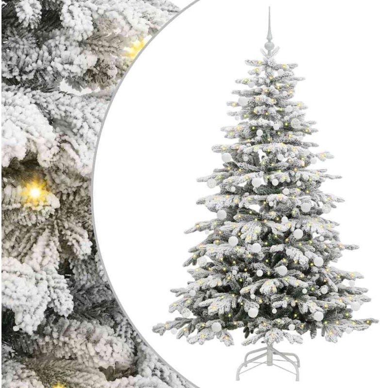 Künstlicher klappbarer Weihnachtsbaum Weiß 180 cm PE und PVC vidaXL