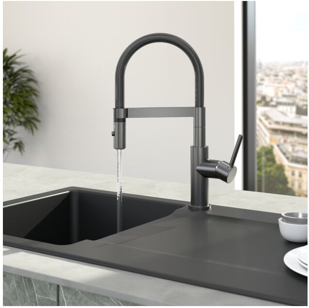 Villeroy&boch - Steel Expert Compact Küchenarmatur, Hochdruck, Wasserhahn Küche mit Umschaltfunktion und schwenkbarem Au...