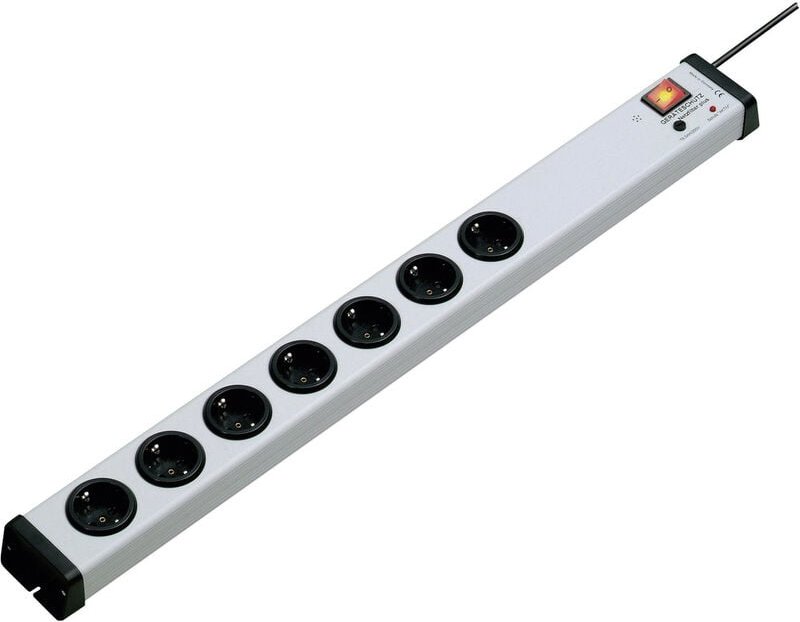 Ehmann - 0207x00072301 Überspannungsschutz-Steckdosenleiste 7fach Grau Schutzkontakt 1 St.