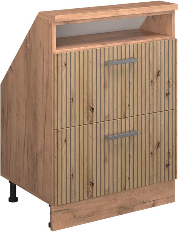Dachschrägenschrank Rion, Artisan-Eiche/Goldkraft Eiche, mit 2 Schubladen, Vicco