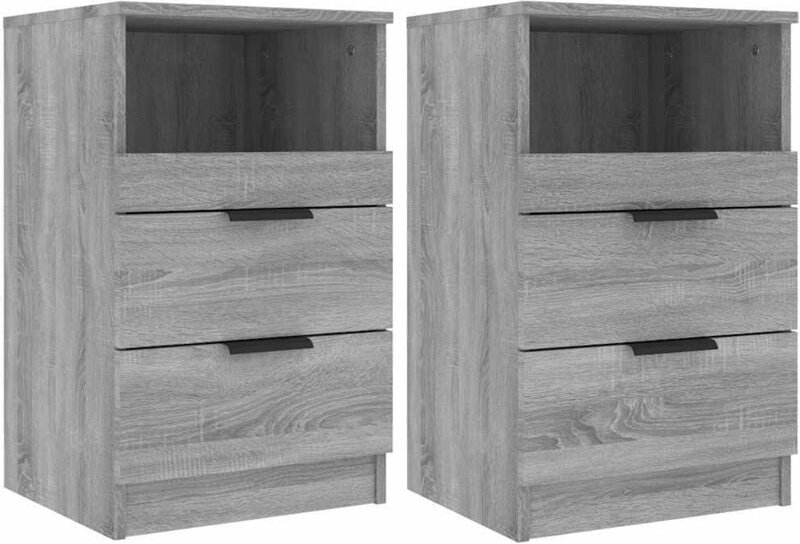 Nachttische 2 Stk. Grau Sonoma Holzwerkstoff - Vidaxl