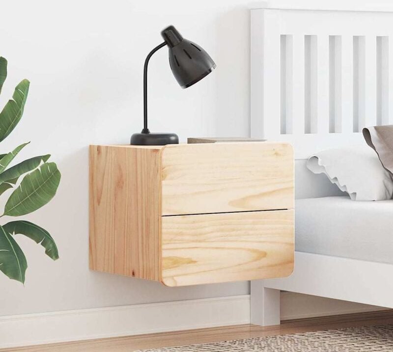 Vidaxl - Nachttisch Wandmontiert Braun 39 x 34 x 33 cm Massivholz Kiefer