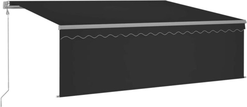 Markise Automatisch Einziehbar mit Volant 4x3 m Anthrazit vidaXL