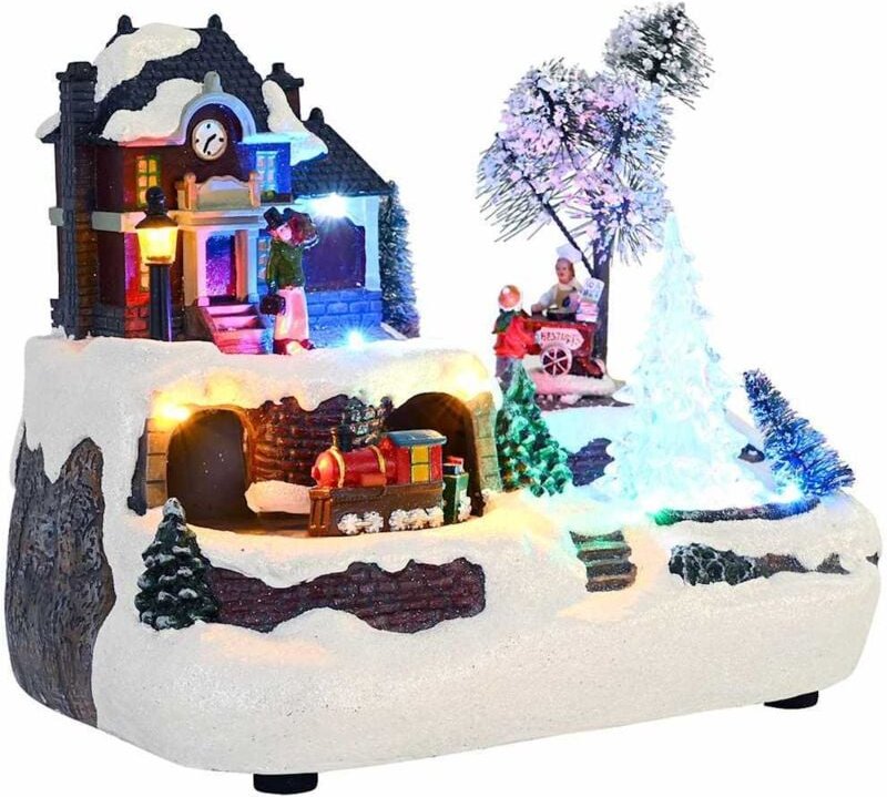 Weihnachtlicher Tisch Mehrfarbig 23,5 x 16 x 18,5 cm Harz vidaXL