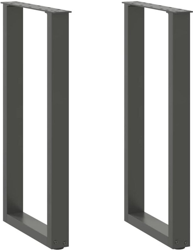 vidaXL Couchtischbeine U-Form 2 Stk. Anthrazit 38x(72-73) cm Stahl