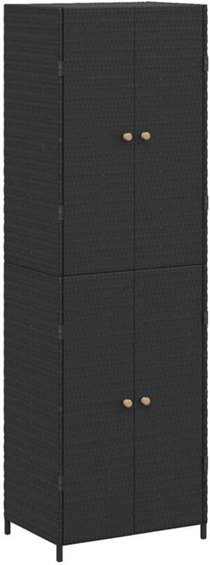 Gartenschrank Schwarz 59x40x180 cm Poly Rattan Vidaxl