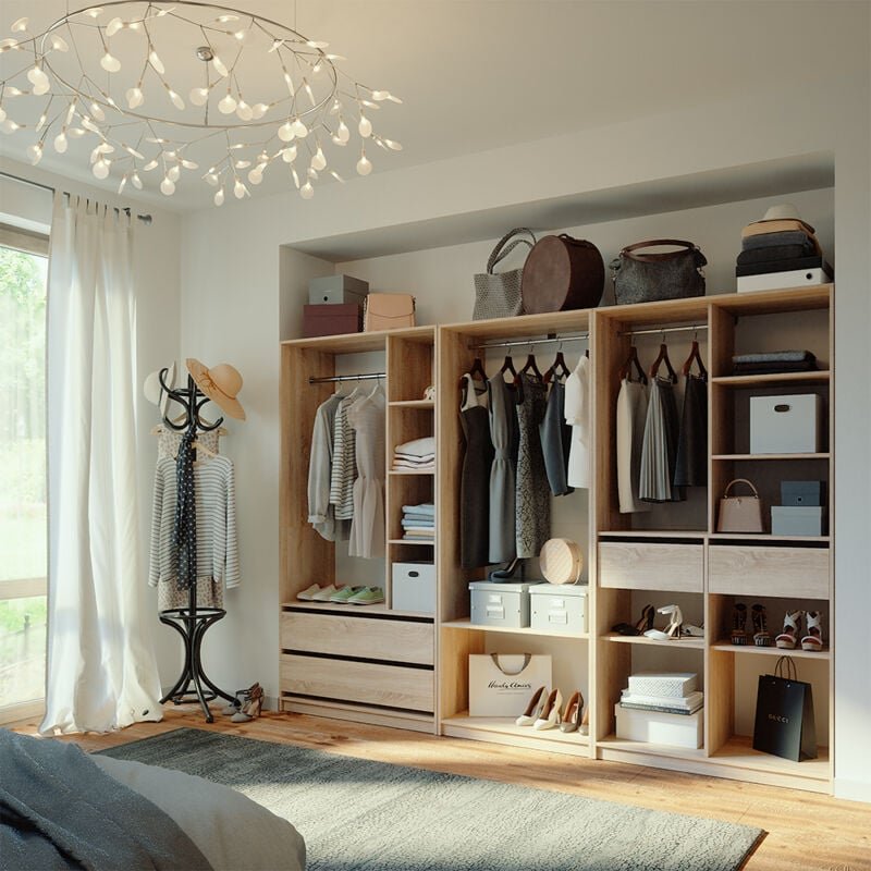 Vicco - Kleiderschrank Elmo, Sonoma, 100 x 200 cm 3er Set