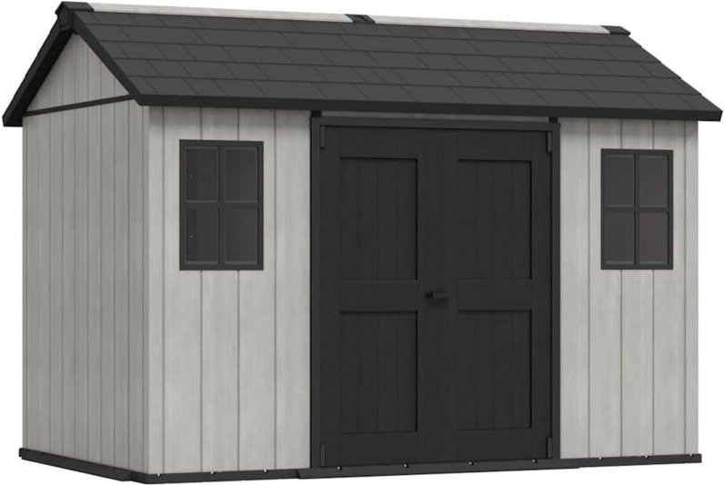 Oakland 1175 Gartenhaus - 350x230x253cm - Ziegeldach mit Stahlverstärkung - Kunststoff - Anthrazit - duotech Kollektion ...