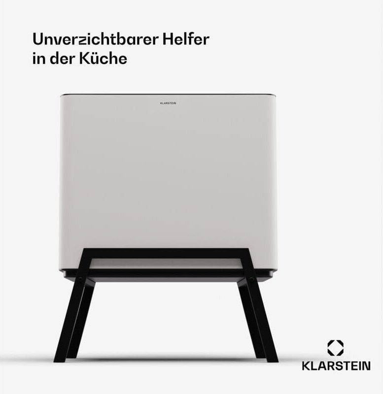 Thumbnail - Klarstein Yuma Mülleimer - 40L Küchen-Abfalleimer mit 2 Fächern mit Kompostbehälter und Geruchsfilter, Edelstahl, Trenns...