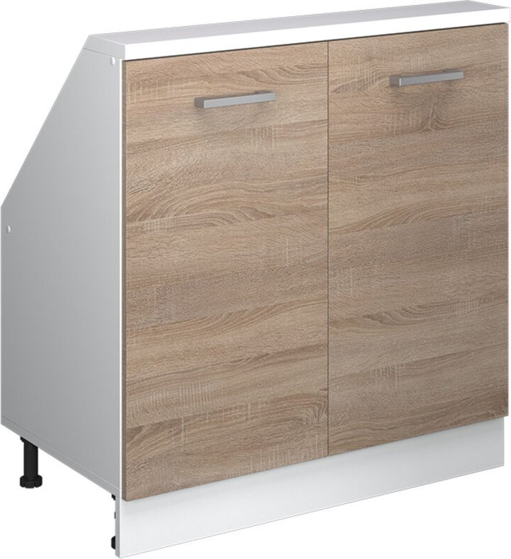 Dachschrägenschrank Rion, Sonoma/Weiß, mit 2 Türen, Vicco