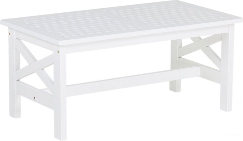 Beliani - Gartentisch weiß Akazienholz 100x55 cm Landhaus Stil